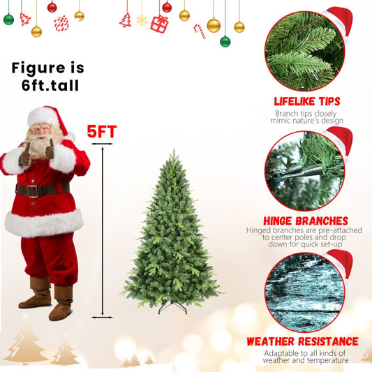 PE, PVC Christmas Tree, Green - 5ft