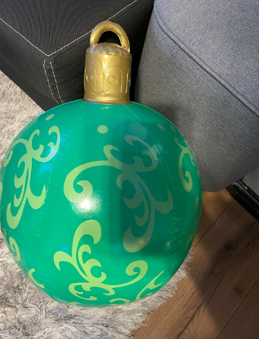 Christmas Ornament Ball Outdoor Pvc 60CM Inflatable Decorated Ball PVC Giant Big Large Balls Xmas Tree Decorations Toy Ball - Green/1PC/60cm