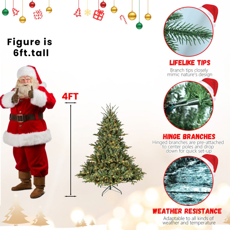 PE, PVC Christmas Tree, Green - 4ft