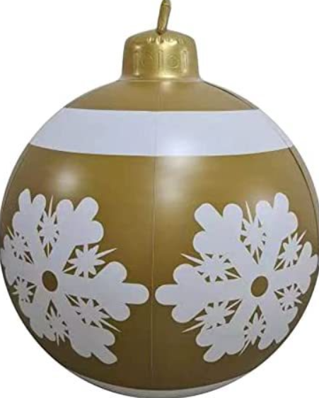 Christmas Ornament Ball Outdoor Pvc 60CM Inflatable Decorated Ball PVC Giant Big Large Balls Xmas Tree Decorations Toy Ball - Snowflakes/1PC/60cm
