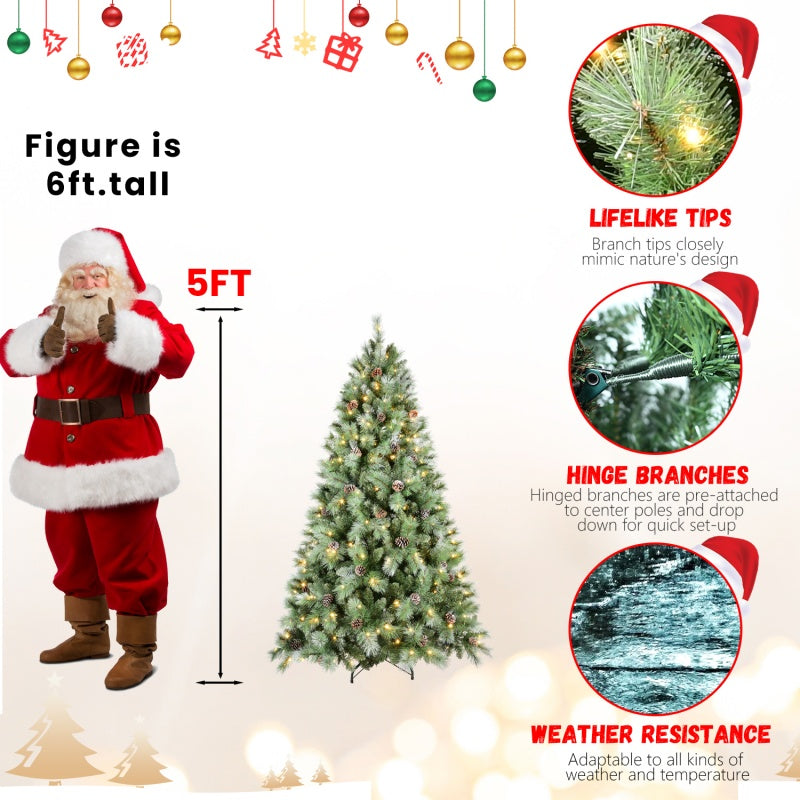 PVC Christmas Tree, Christmas Decorations - 5ft