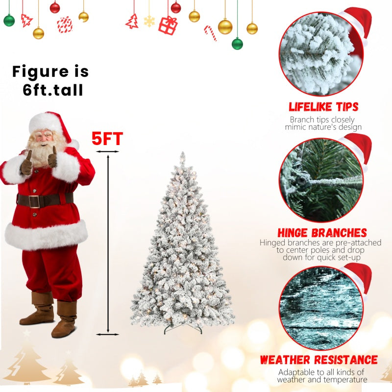 PVC, Christmas Tree, Christmas Decorations, Warm Lights - 5ft