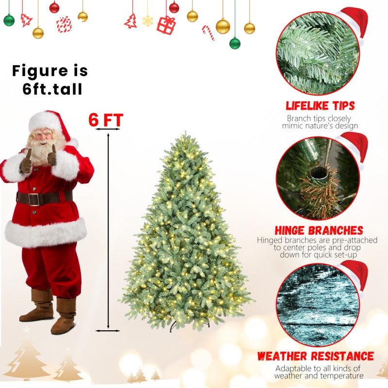 PE, PVC Christmas Tree, Green - 6ft