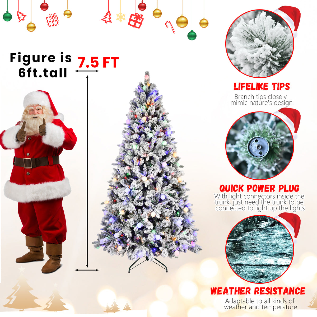 PVC Christmas Tree, Christmas Decorations - Half of 15ft