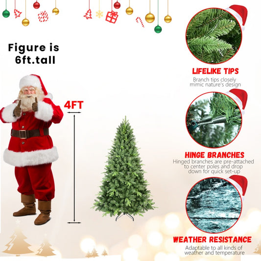 PE, PVC Christmas Tree, Green - 4ft