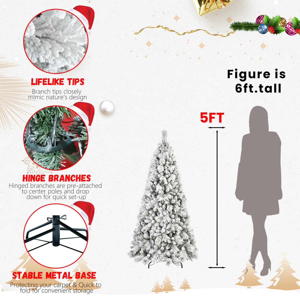 PVC Christmas Tree, Christmas Decorations - 5ft