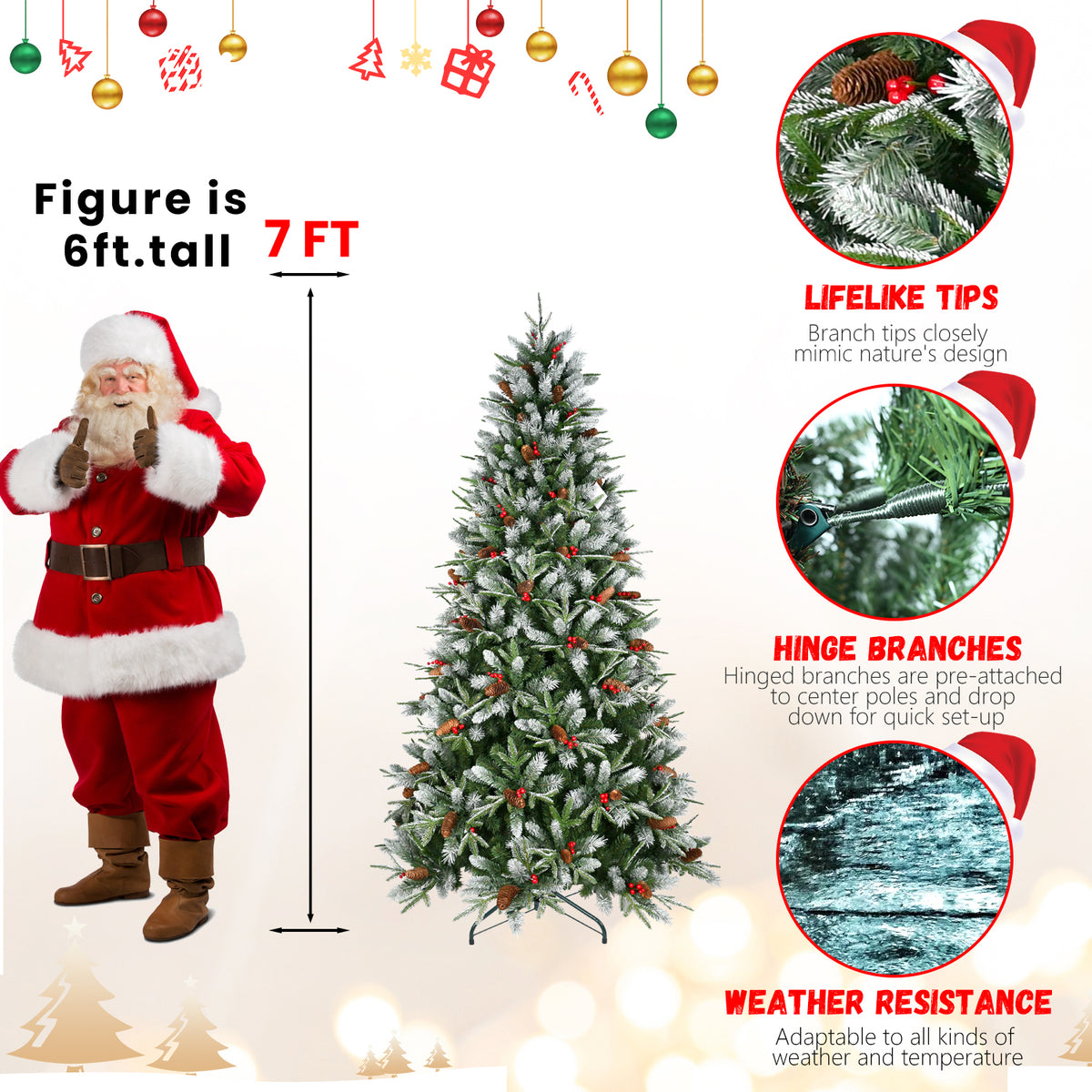 PVC Christmas Tree, Christmas Decorations - 7ft