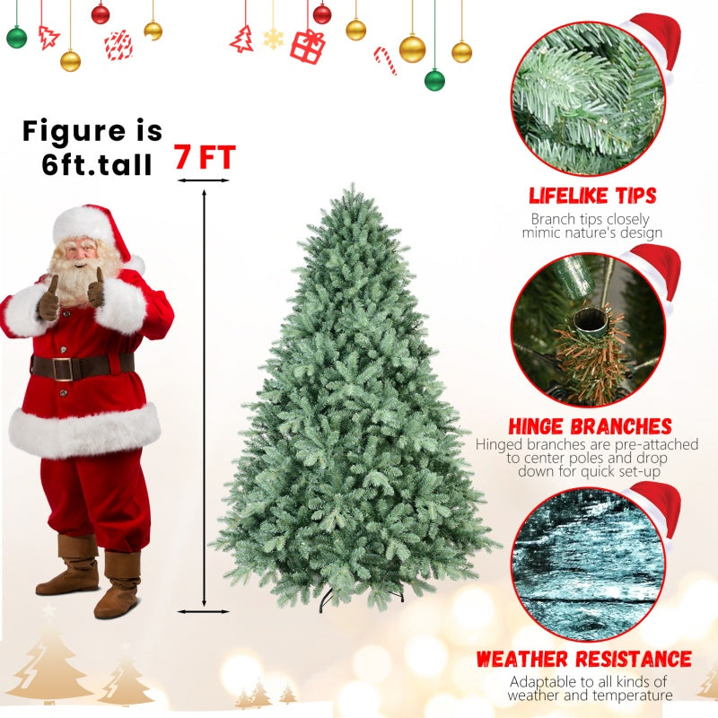 PE, PVC Christmas Tree, Green - 7ft