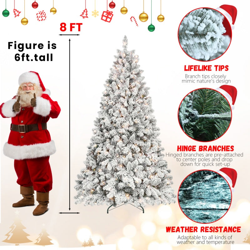 PVC, Christmas Tree, Christmas Decorations, Warm Lights - 8ft