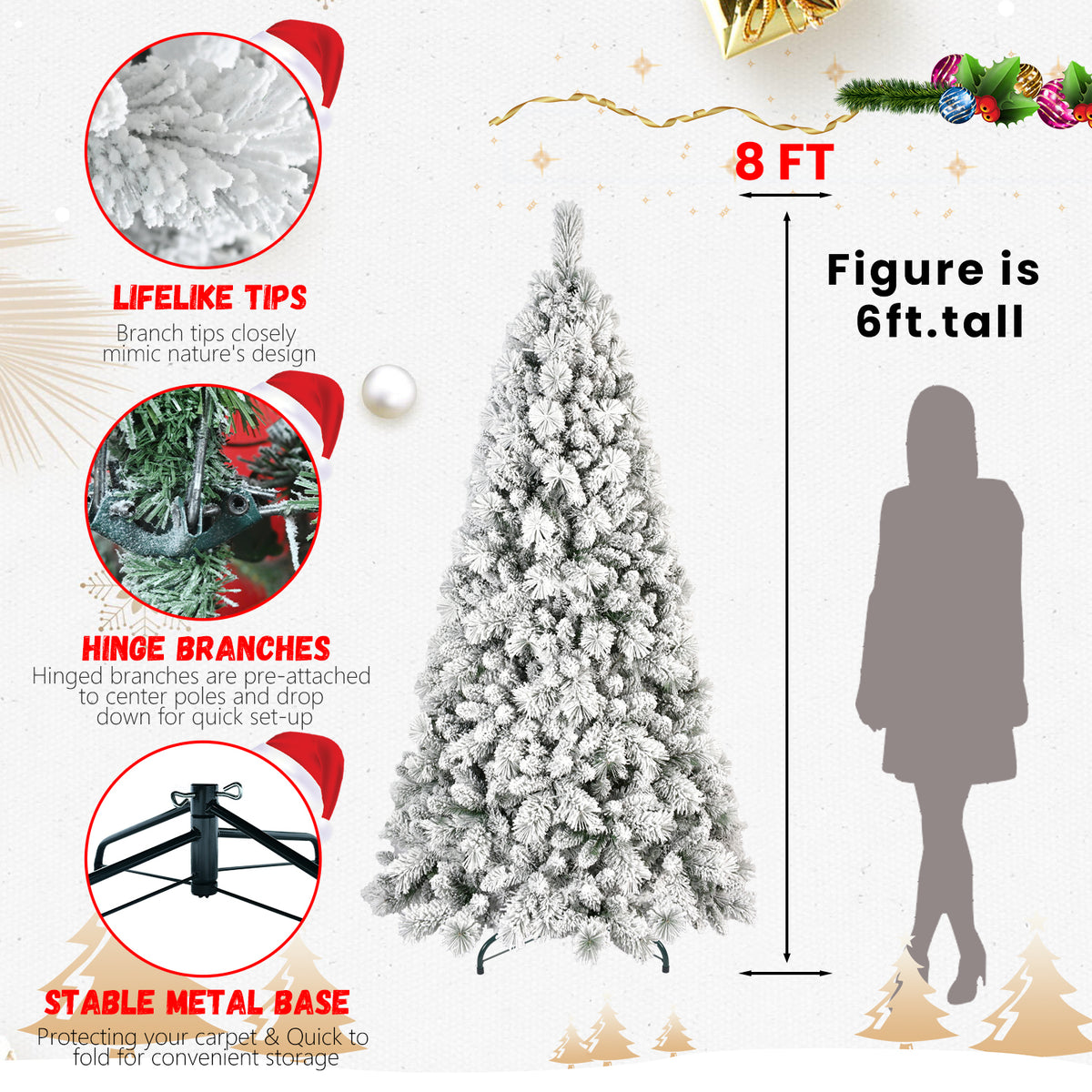 PVC Christmas Tree, Christmas Decorations - 8ft