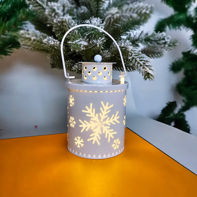 Christmas Candle Lights LED Small Lanterns Wind Lights Electronic Candles Nordic Style Creative Holiday Decoration Decorations - White 0067